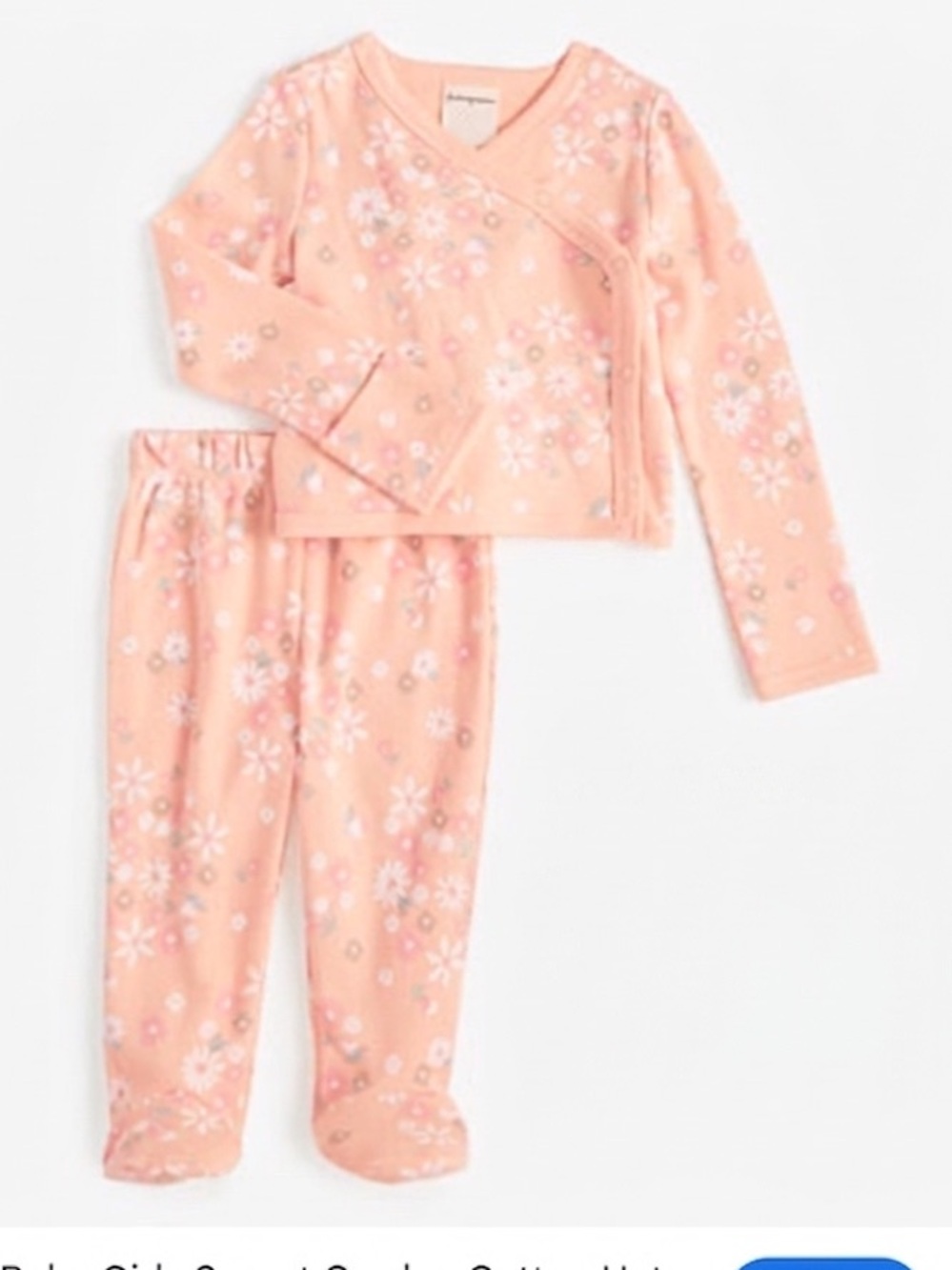 First Impressions Baby Girl Floral Cardigan & Footed Pants Set 6-9M | 2pc NEW